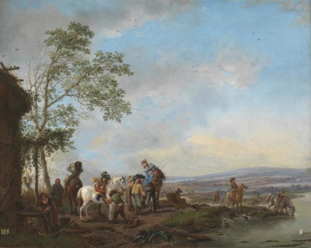 Philips Wouwerman, A Stop at an Inn