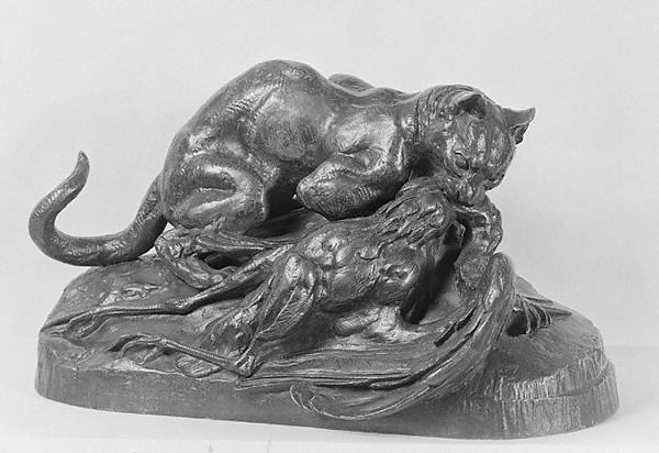 Antoine-Louis Barye, Ocelot Carrying Off a Heron