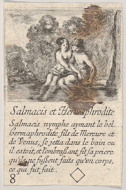Stefano della Bella, Salmacis and Hermaphrodite, from "Game of Mythology" (Jeu de la Mythologie)