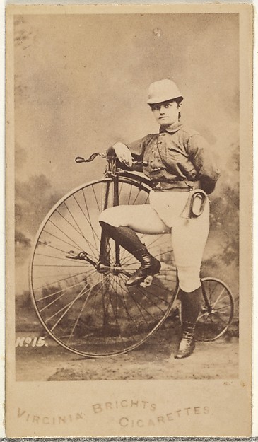 Allen & Ginter, Card 15, from the Girl Cyclists series (N49) for Virginia Brights Cigarettes