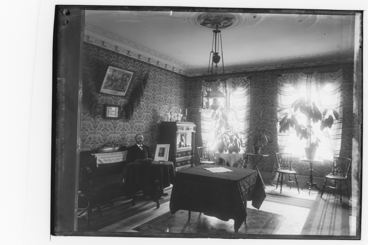 Samuel Lindskog, Interior of rooms, a man. Mr Bergström