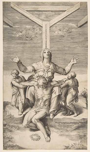 Giulio Bonasone, Pietà with Angels in front of the Cross