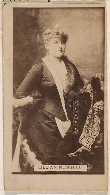 Kinney Brothers Tobacco Company, Lillian Russell, from the Actresses series (N245) issued by Kinney Brothers to promote Sweet Caporal Cigarettes