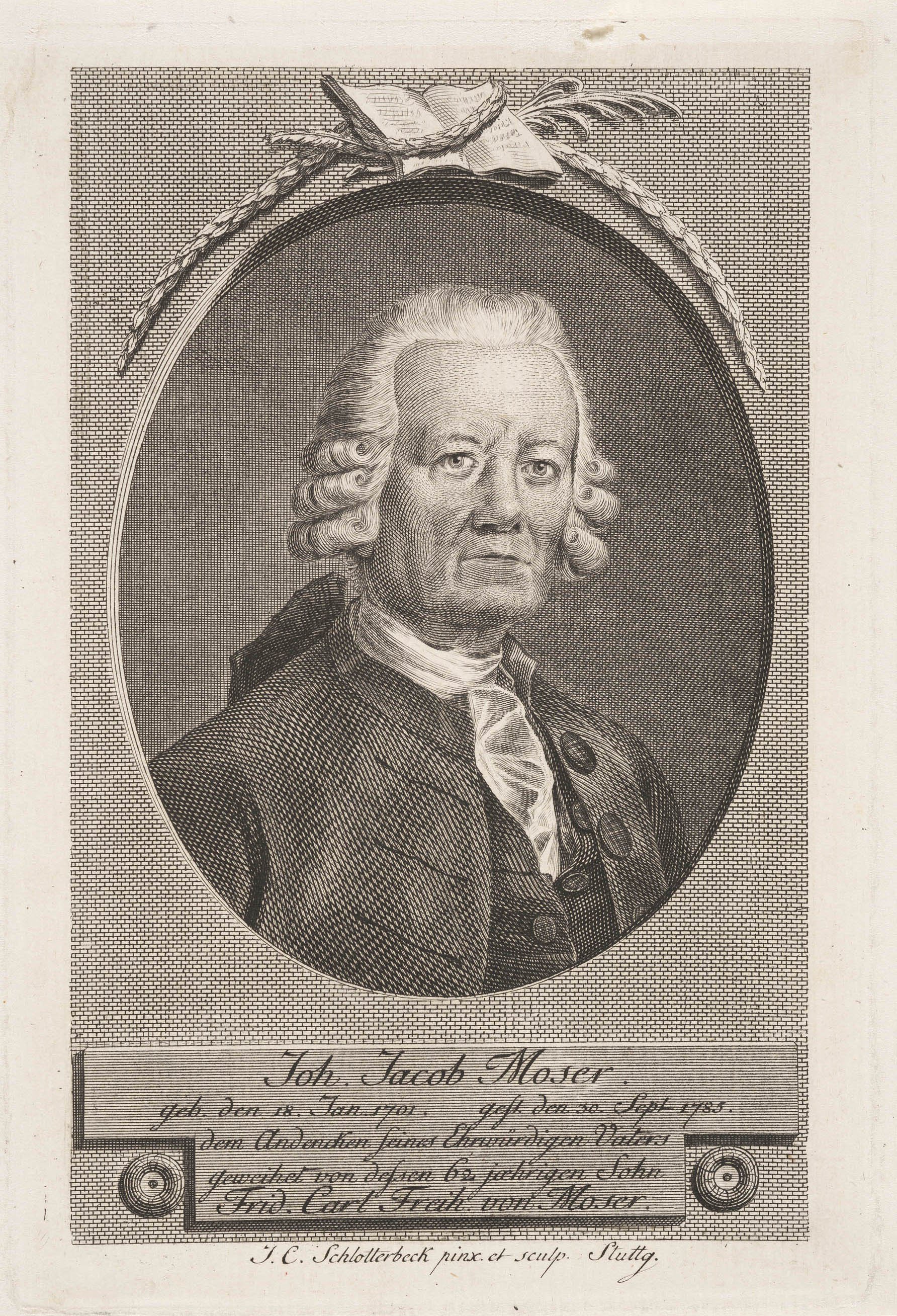 Christian Jakob Schlotterbeck, Bildnis Johann Jacob Moser