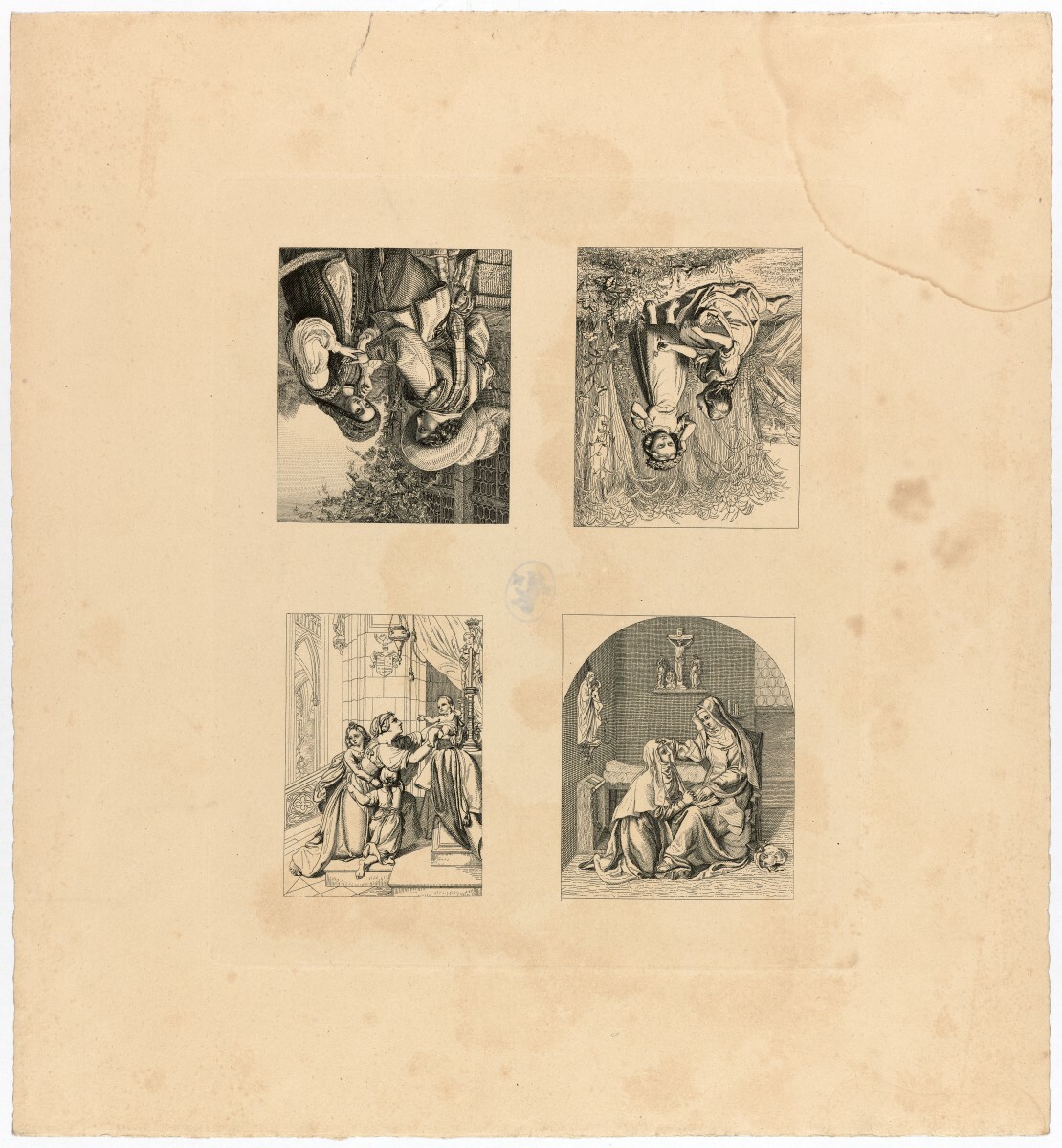 Auguste Hüssener, Andruckbogen mit vier Gemäldereproduktionen