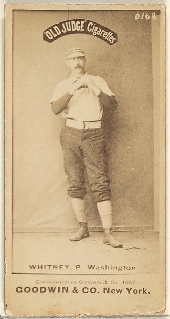 Goodwin & Company, James Evans "Grasshopper Jim" Whitney, Pitcher, Washington Nationals, from the Old Judge series (N172) for Old Judge Cigarettes