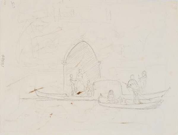 Wilhelm Marstrand, Blyantsskitse med tre gondoler