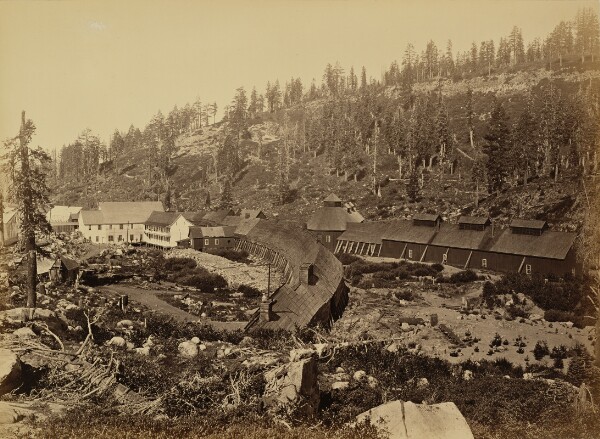 Carleton Watkins, Summit Station with West End of Tunnel, C.P.R.R.