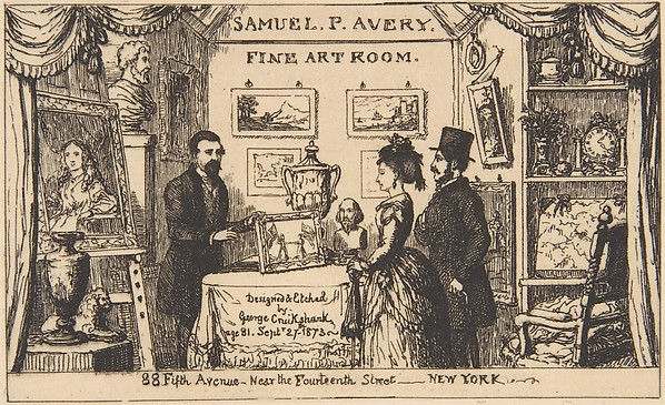 George Cruikshank, Trade Card for Samuel P. Avery--Fine Art Room