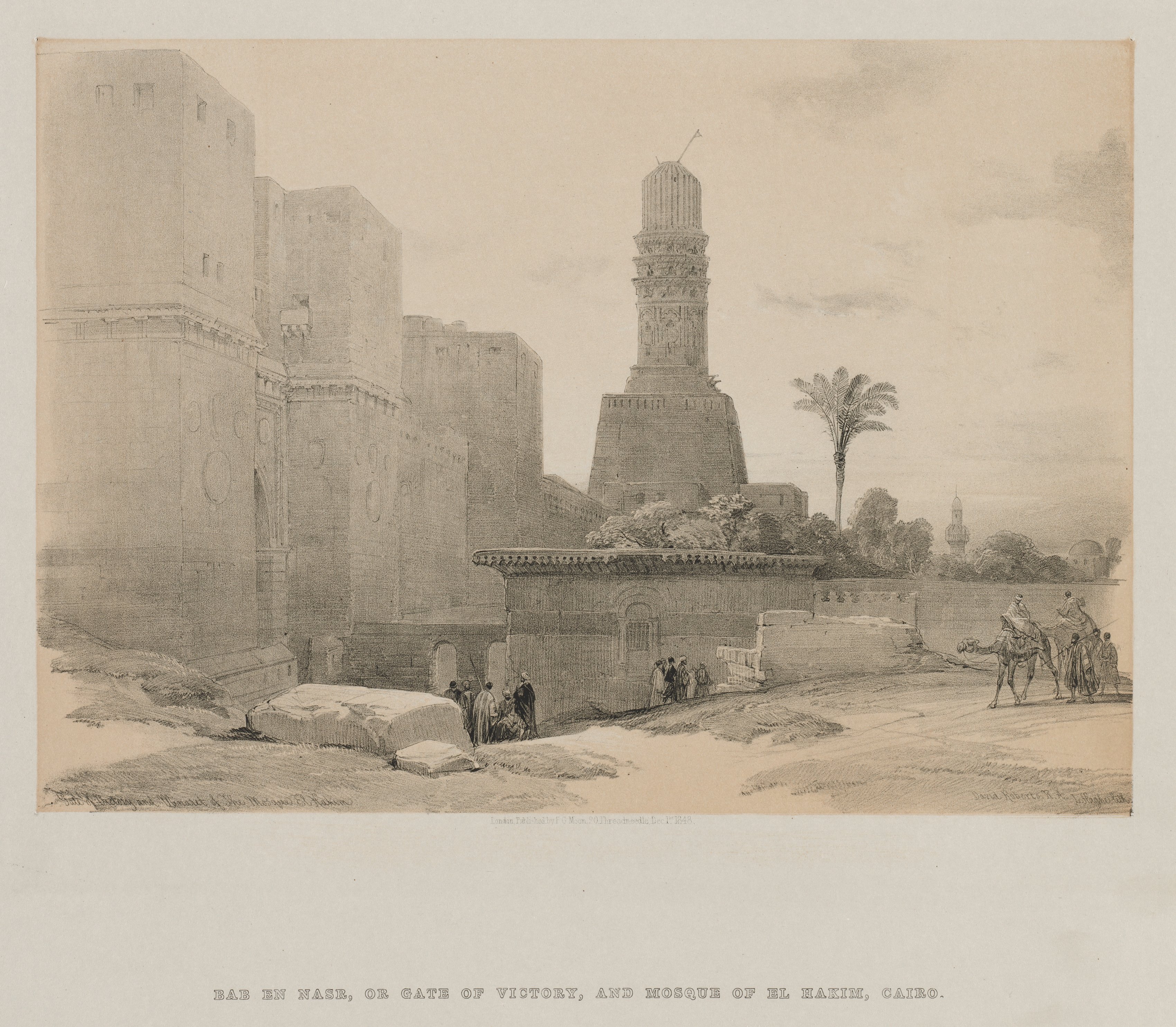 Louis Haghe, Egypt and Nubia, Volume III: Gate of Victory and Minaret of the Mosque El Hakim