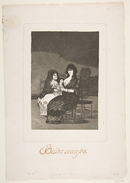 Goya (Francisco de Goya y Lucientes), Plate 15: Pretty Advice (Bellos Consejos), from "Los Caprichos"