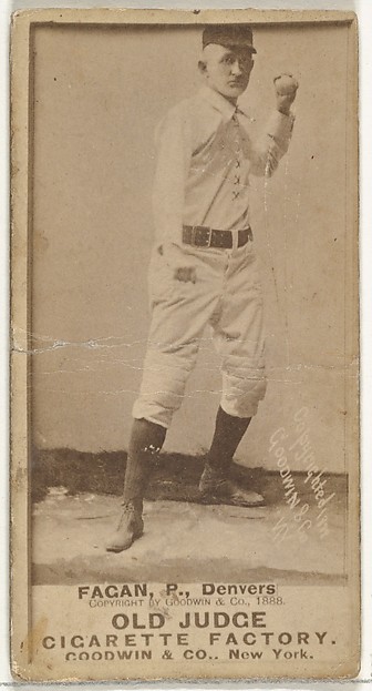 Goodwin & Company, William A. "Bill" Fagan, Pitcher, Denver, from the Old Judge series (N172) for Old Judge Cigarettes