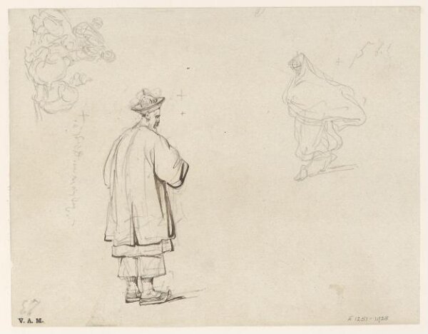 George Chinnery, A Chinese official, with two other sketches
