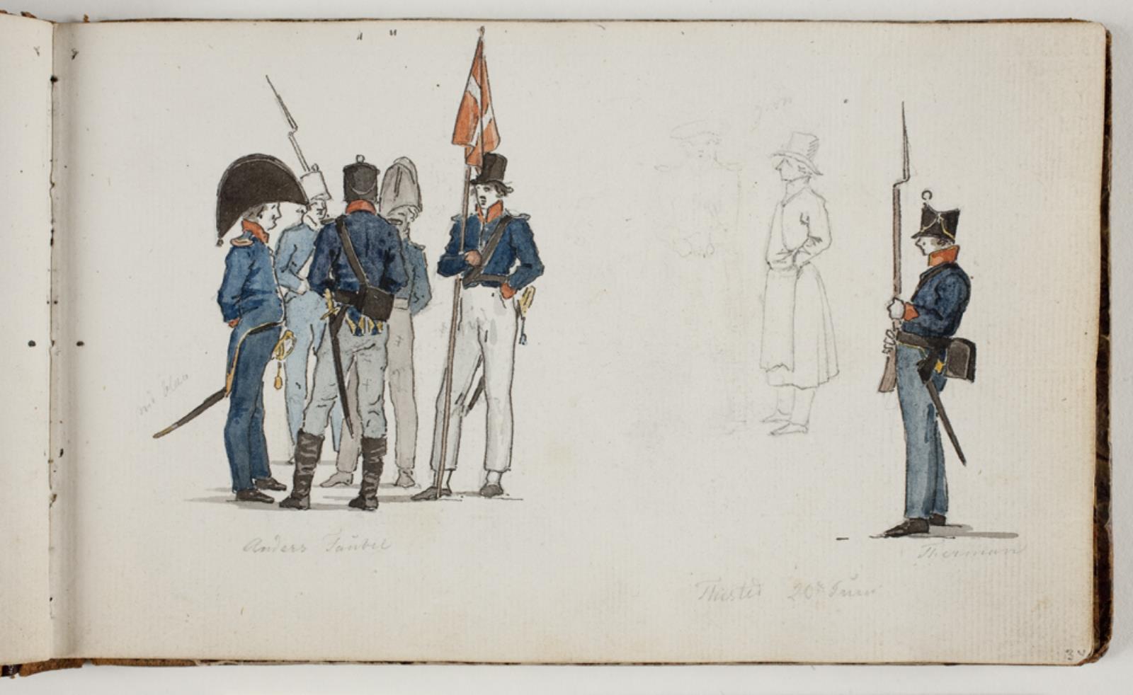 Martinus Rørbye, Studier af soldater