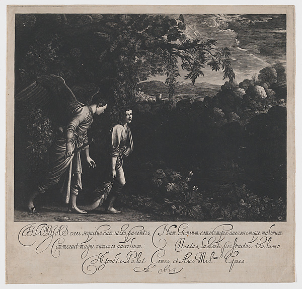 Hendrick Goudt, Tobias and the Angel (large plate)