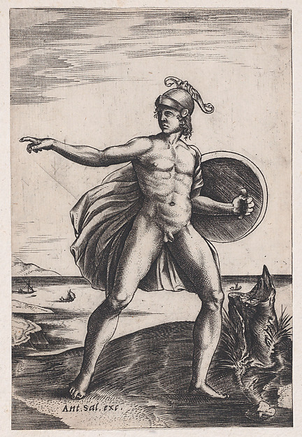 Agostino Veneziano (Agostino dei Musi), A Warrior