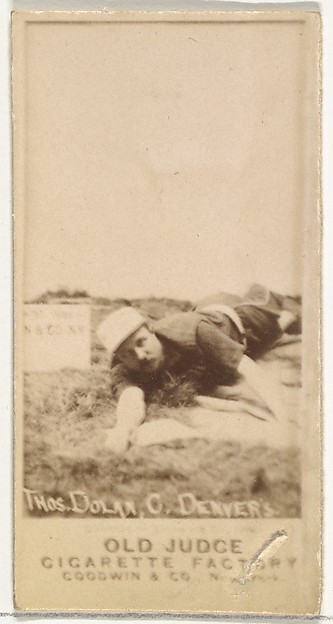Goodwin & Company, Thomas J. "Tom" Dolan, Catcher, Denver, from the Old Judge series (N172) for Old Judge Cigarettes
