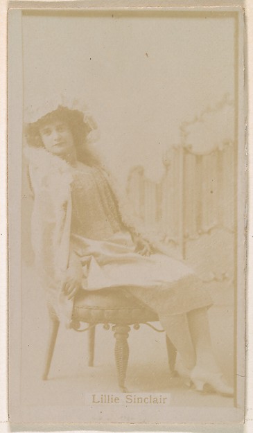 Kinney Brothers Tobacco Company, Lilie Sinclair, from the Actresses series (N245) issued by Kinney Brothers to promote Sweet Caporal Cigarettes