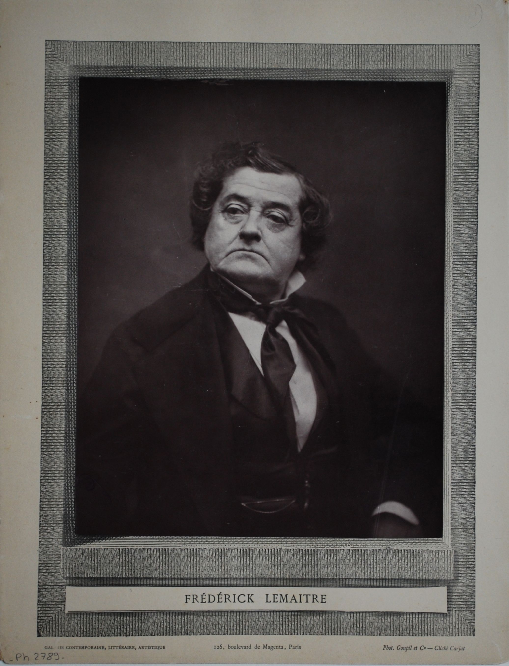 Etienne Carjat, Fréderick Lemaître (1800-1876), acteur
