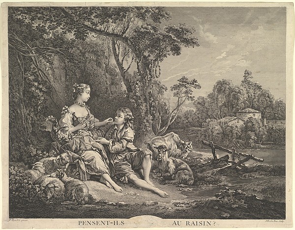 Jacques Philippe Le Bas, Pensant-ils au Raisin? (Are They Thinking About the Grape?)