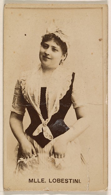 Kinney Brothers Tobacco Company, Mlle. Lobestini, from the Actresses series (N245) issued by Kinney Brothers to promote Sweet Caporal Cigarettes