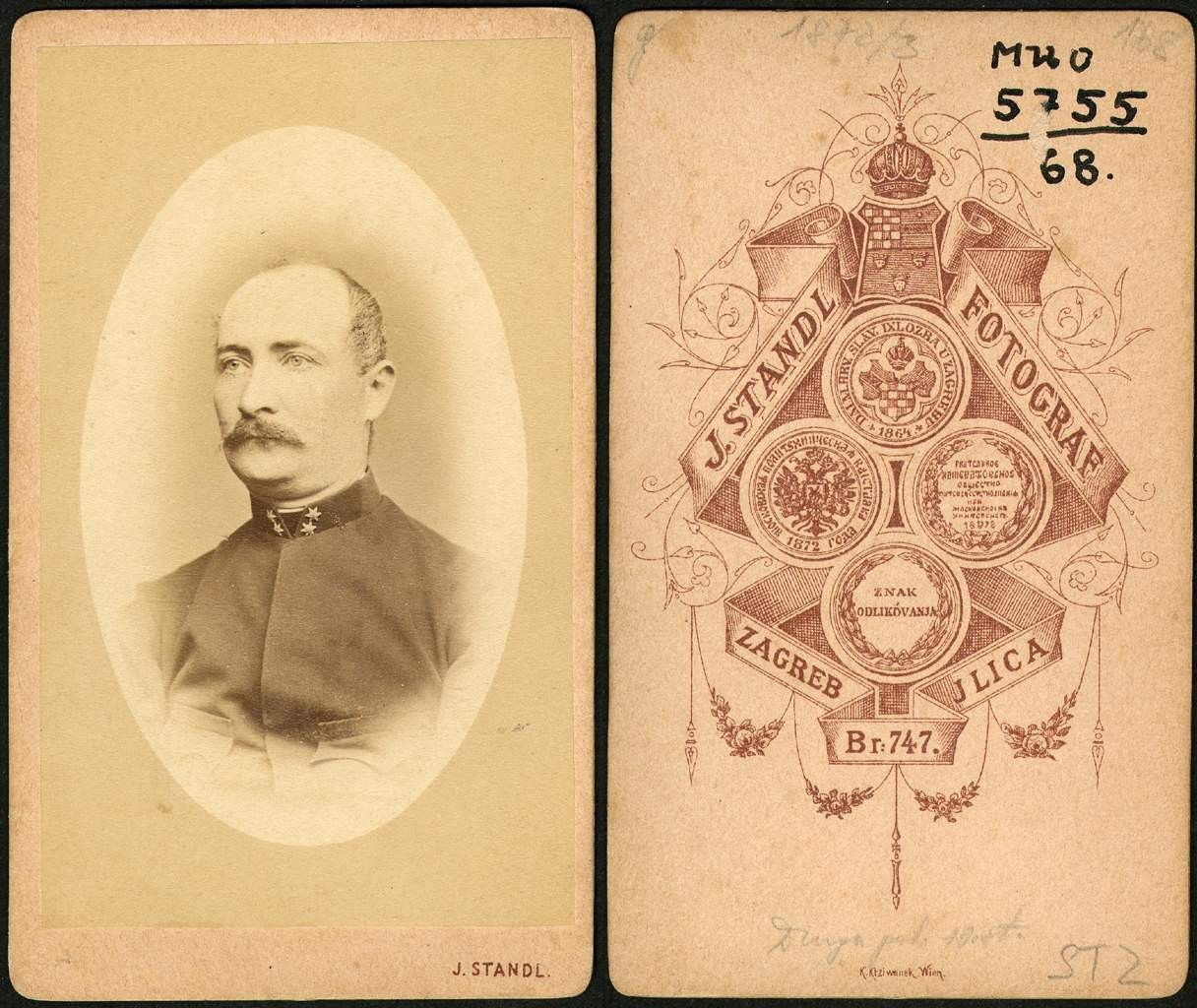 Ivan (27. 10. 1832.––30. 8. 1897.) Standl, Oficir