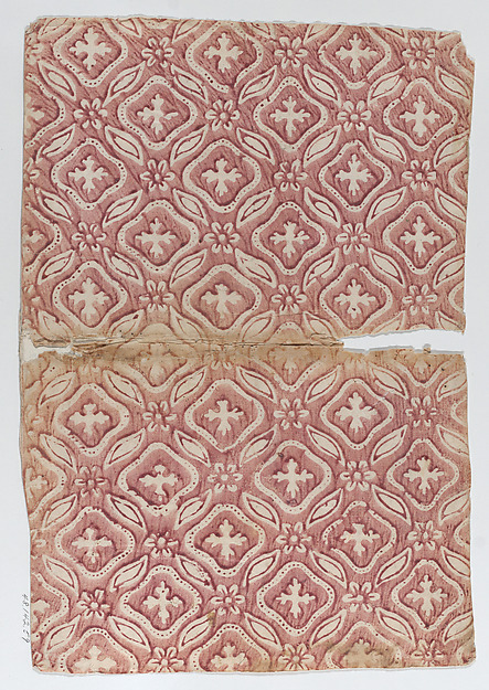 Anonymous, Book cover with red floral and abstract pattern
