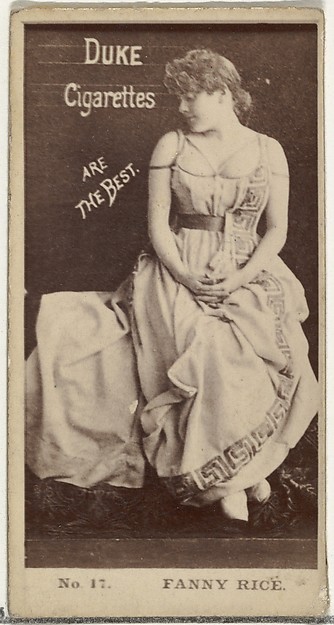 W. Duke, Sons & Co., Card Number 17, Fanny Rice, from the Actors and Actresses series (N145-6) issued by Duke Sons & Co. to promote Duke Cigarettes
