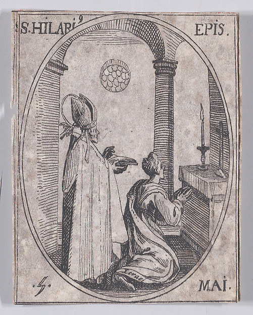 Jacques Callot, S. Hilaire, évêque (St. Hilary, Bishop), May 5th, from "Les Images De Tous Les Saincts et Saintes de L'Année" (Images of All of the Saints and Religious Events of the Year)