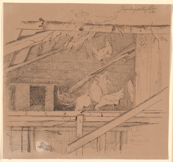 Johan Thomas Lundbye, Høns på et loft