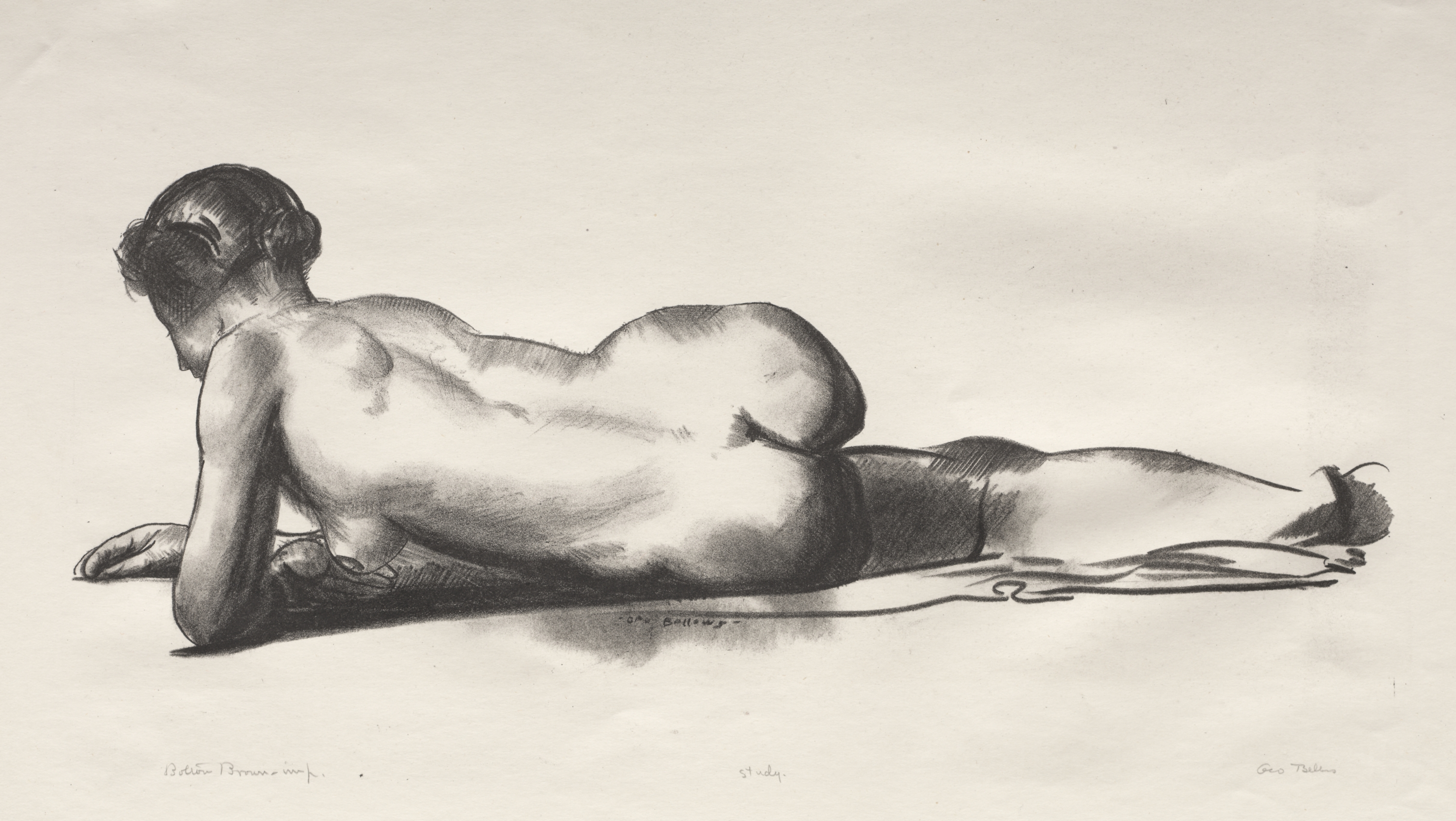 George Bellows, Nude Study, Woman Lying Prone