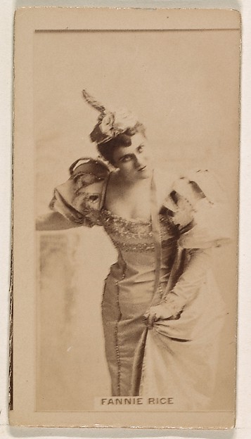 Kinney Brothers Tobacco Company, Fannie Rice, from the Actresses series (N245) issued by Kinney Brothers to promote Sweet Caporal Cigarettes