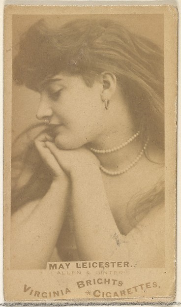 Allen & Ginter, May Leicester, from the Actors and Actresses series (N45, Type 1) for Virginia Brights Cigarettes