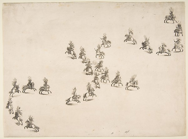 Stefano della Bella, Twenty-four Cavaliers Form a Double S
