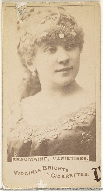 Allen & Ginter, Beaumaine, Varietiees, from the Actors and Actresses series (N45, Type 1) for Virginia Brights Cigarettes