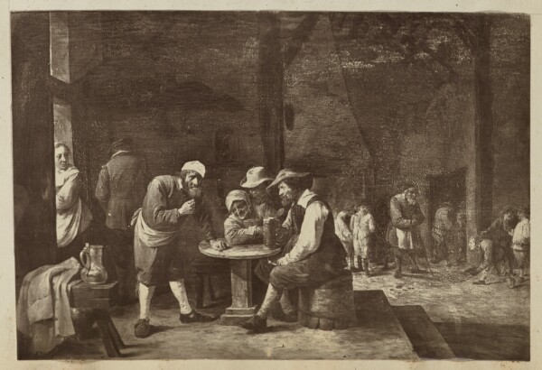 Unknown, [Painting of men gathered at table]