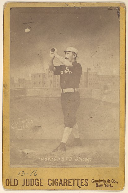 Goodwin & Company, Burns, 3rd Base, Chicago, from the series Old Judge Cigarettes