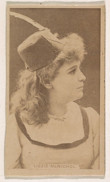 Kinney Brothers Tobacco Company, Lizzie McNichol, from the Actresses series (N245) issued by Kinney Brothers to promote Sweet Caporal Cigarettes