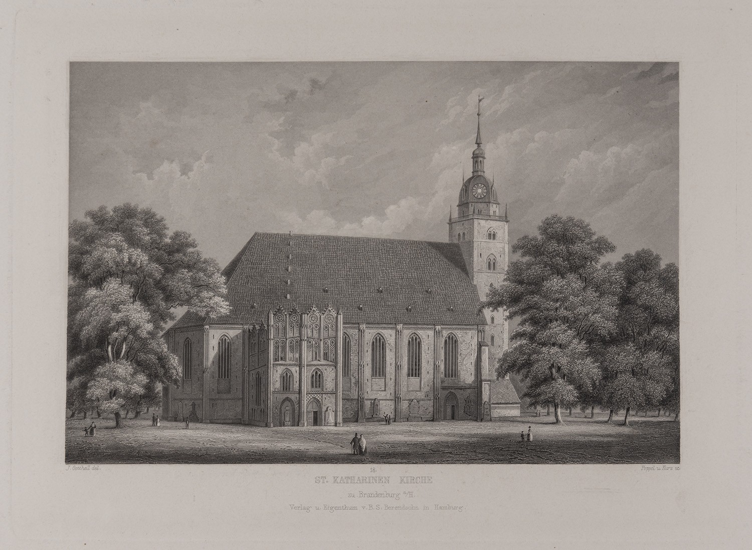B. S. Berendsohn (Hamburg), Brandenburg an der Havel (Neustadt): Katharinenkirche (Brandenburgisches Album, Blatt 18)