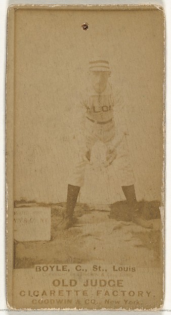 Goodwin & Company, John Anthony "Honest John" Boyle, Catcher, St. Louis Browns, from the Old Judge series (N172) for Old Judge Cigarettes