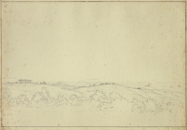 C.W. Eckersberg, Udsigt fra Albanbjergene, i baggrunden Monte Circello.