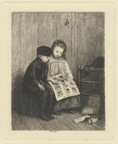 Jacob Taanman, Two children looking at pictures /
