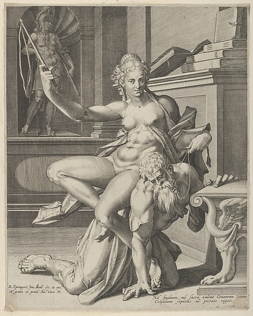 Johann Sadeler I, Phyllis and Aristotle