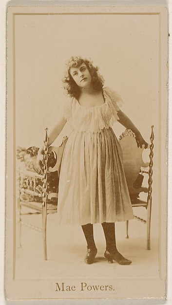Kinney Brothers Tobacco Company, Mae Powers, from the Actresses series (N245) issued by Kinney Brothers to promote Sweet Caporal Cigarettes
