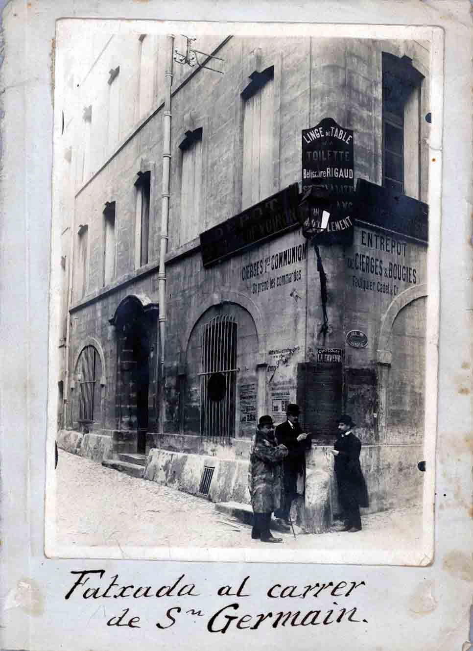 Desconegut, View of the height of the house Hotel de Gerona\ nFacade on Calle de Sant Germain\ nFacade on rue de Girone\ nEntrance Main\ nDetail corner