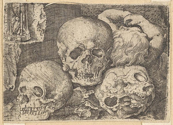 Barthel Beham, Child with Three Skulls (reverse copy)