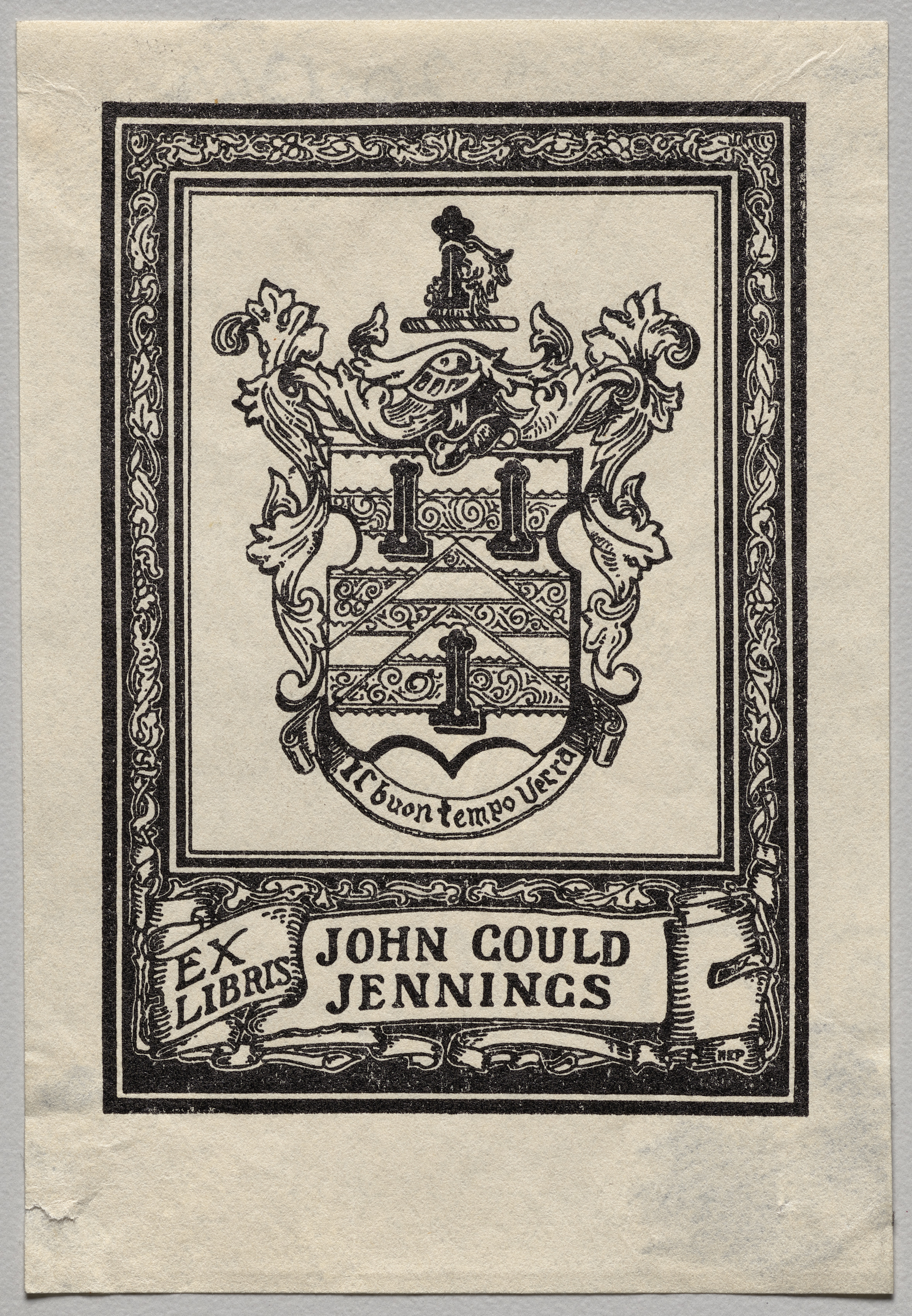 Unknown artist, Bookplate: John Gould Jennings