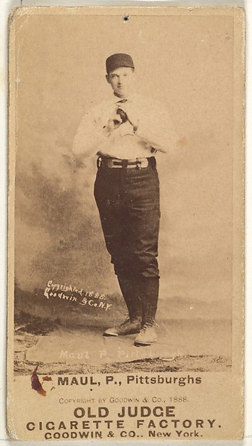Goodwin & Company, Al Maul, Pitcher, Pittsburgh, from the Old Judge series (N172) for Old Judge Cigarettes