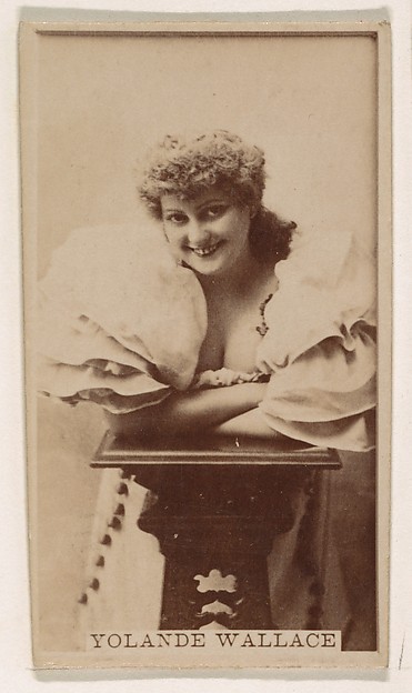 Kinney Brothers Tobacco Company, Yolande Wallace, from the Actresses series (N245) issued by Kinney Brothers to promote Sweet Caporal Cigarettes