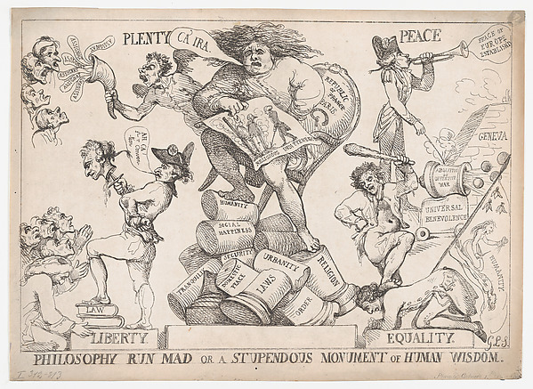 Thomas Rowlandson, Philosophy Run Mad or a Stupendous Monument of Human Wisdom